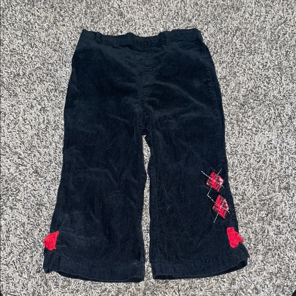 Kids Black and Red Casual Bottoms